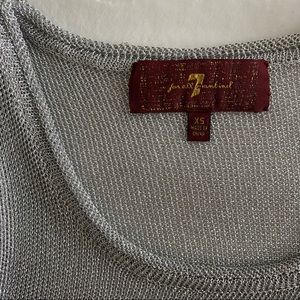 7 for all mankind Metallic Silver sleeveless top